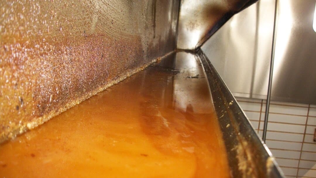 Grease inside hood